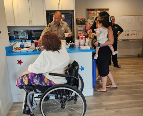 Community members meeting with Sheriff's Office at Safe Lakeside outreach